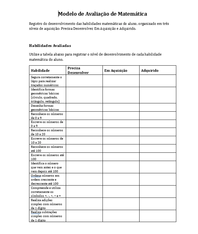 Modelo Avaliação 1